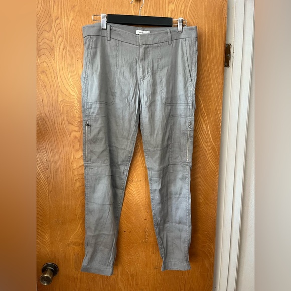 Vince Pants - Vince Gray linen cargo Joggers with Modern Tapered Fit 6